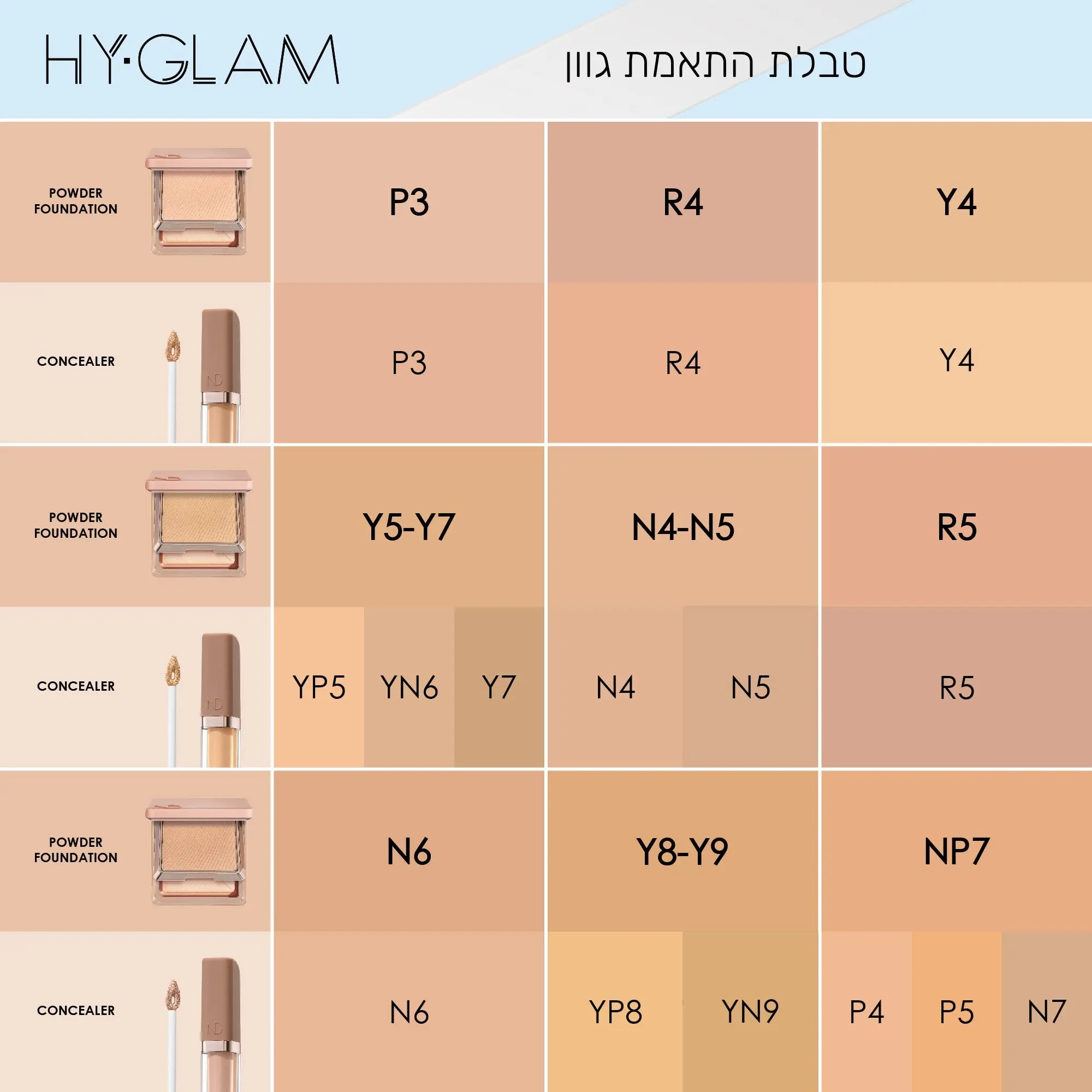 HY-GLAM POWDER FOUNDATION - מייקאפ פודרה היי-גלאם פאודר פאונדיישן - Image 64