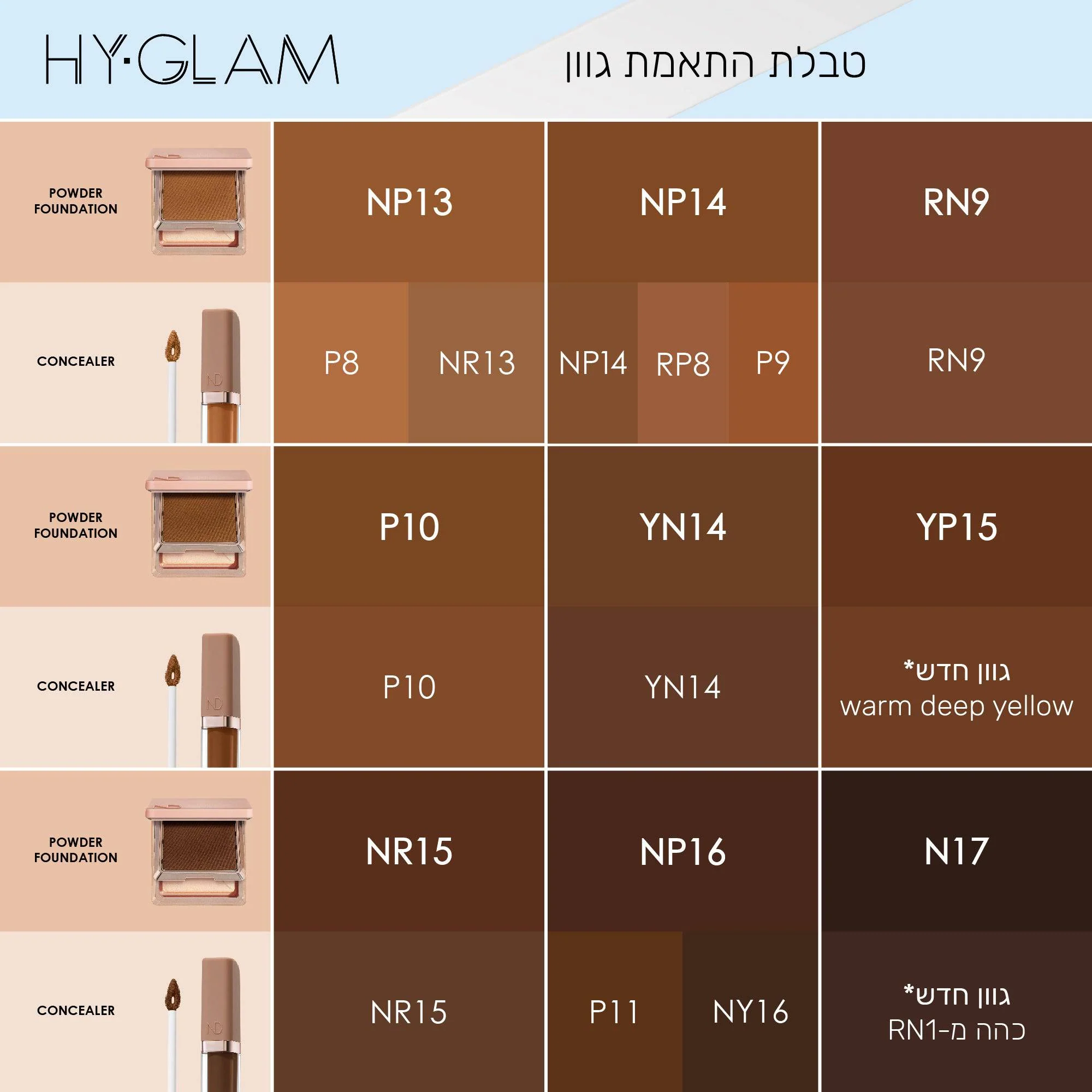 HY-GLAM POWDER FOUNDATION - מייקאפ פודרה היי-גלאם פאודר פאונדיישן - Image 73